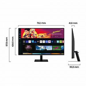 Монитор Samsung M7 Smart S32BM700UP 32 дюйма VA панель экран с динамиками 4K UHD разрешение 60Гц 3-сторонний почти безрамочный дизайн черный synthetic.ua - Фото 1