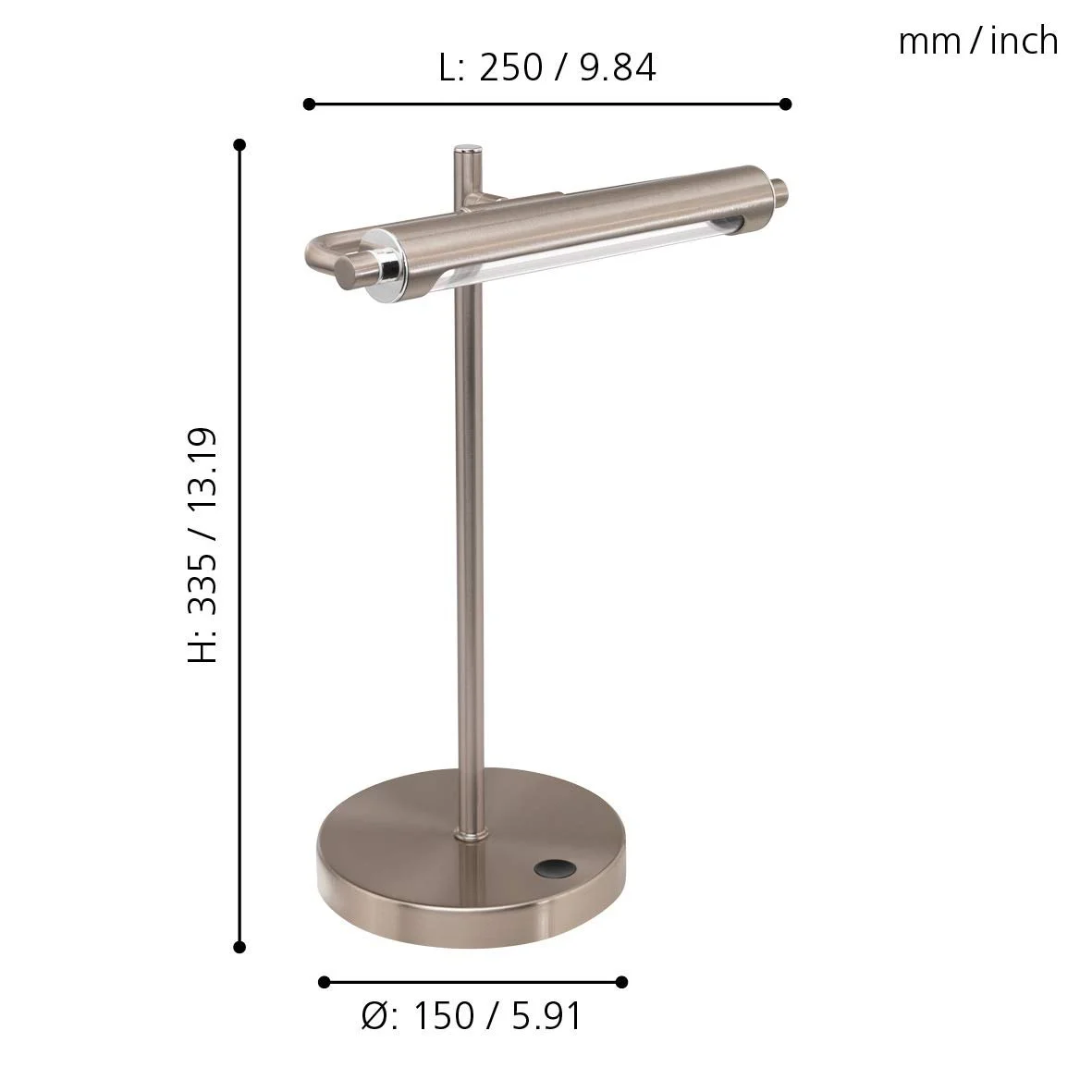 Настільна лампа EGLO Casamarte 97913 матова нікельована сталь, фото №2