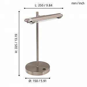 Настільна лампа EGLO Casamarte 97913 матова нікельована сталь synthetic.ua - Фото 1