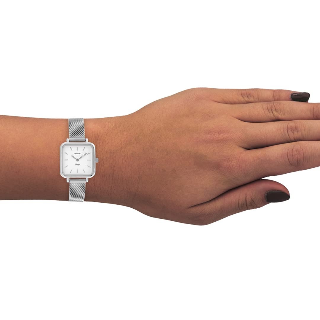 Винтажные Женские Часы Oozoo - Женские Часы с Металлическим Ремешком 12 мм - Аналоговые Женские Часы Квадратные, фото №2