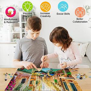 Пазли HUADADA Impossible 1000 елементів Канал у Венеції Різнокольорові synthetic.ua - Фото 1