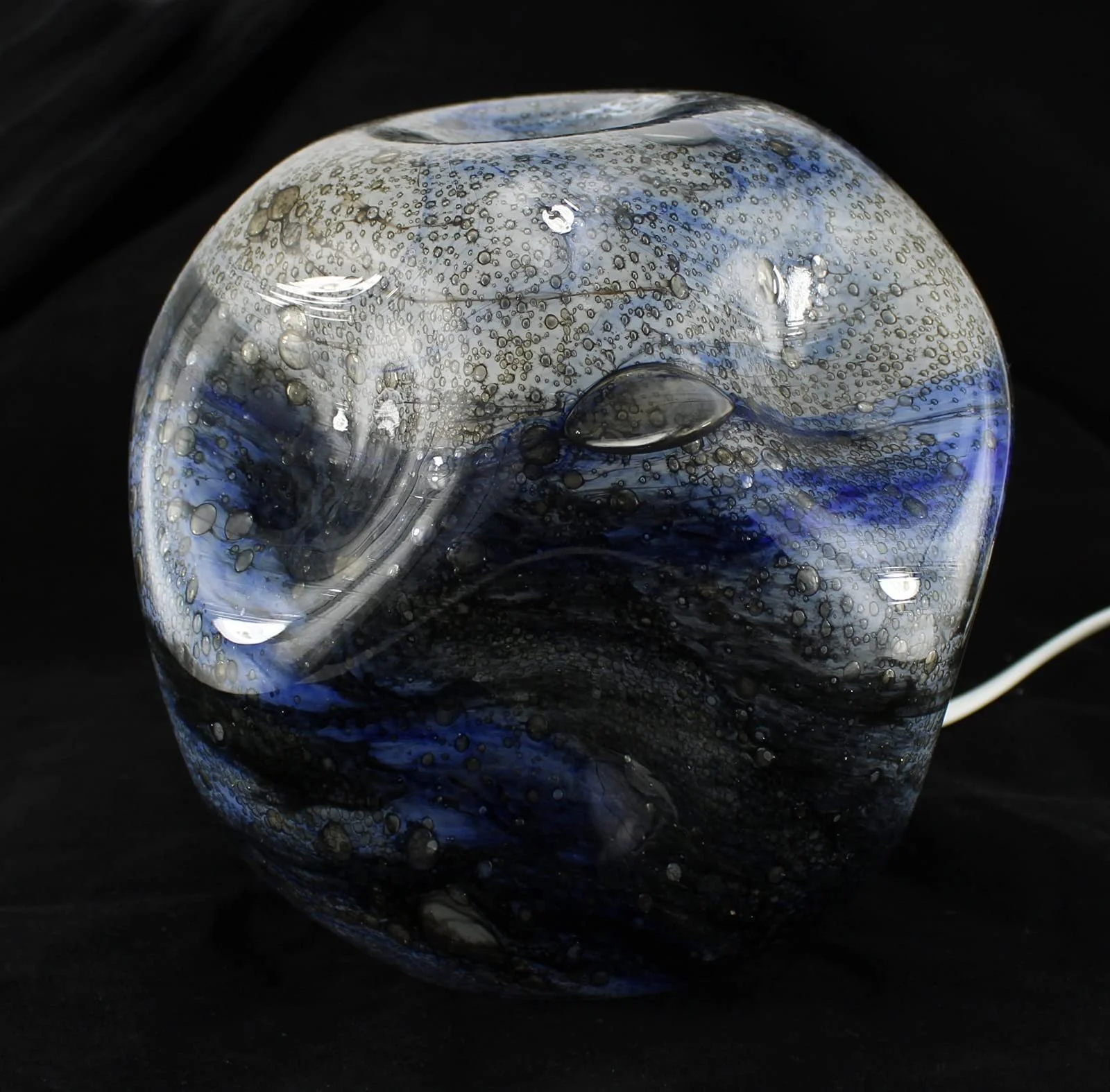 Настільна лампа Budawi Скляна куля 16 x 16 см Синьо-чорна, фото №3