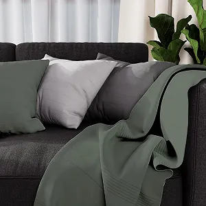 Покривало Бавовняне Soleil d'ocre Adele Однотонний Хакі 180 x 220 см synthetic.ua - Фото 1