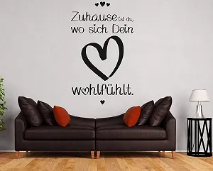 Наклейка на стіну Tjapalo A3 "Zuhause ist da wo dein Herz sich Wohlfülle" Чорна - Фото 1