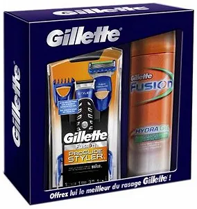 Подарочный набор Gillette Fusion ProGlide 3-в-1 Стайлер, бритва, триммер и гель для бритья - Фото 1