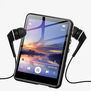 MP3-плеєр SWOFY 128GB, Bluetooth 5.3, 2.4-дюймовий сенсорний екран, HiFi звук, вбудований динамік, запис, FM-радіо, розширення до 512 GB, дитячий, Чорний - Фото 1