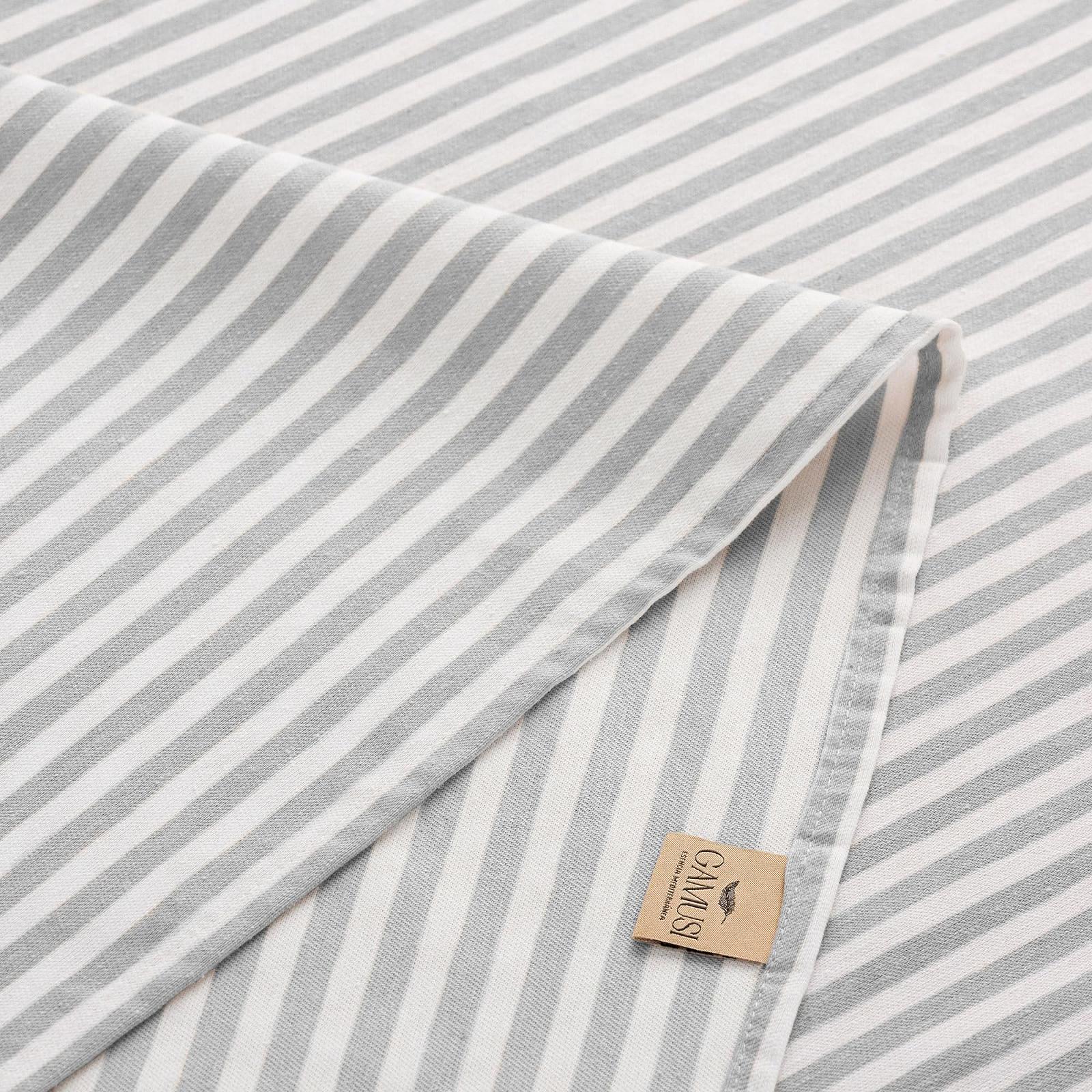 Скатертина GAMUSI прямокутна бавовна 160x300 см Stripe Navy Blue, фото №6