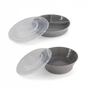 Розділена дитяча тарілка Twistshake, без BPA, Сірий - Фото 1