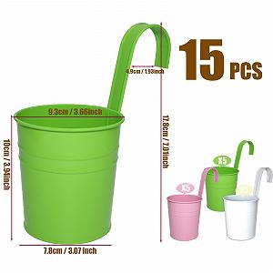 Набір горщиків підвісних металевих 15 шт. 3 кольори synthetic.ua - Фото 1