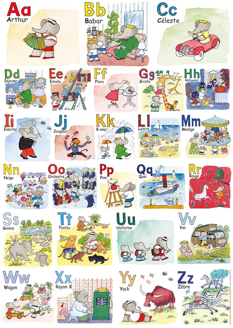 Пазл Nathan My Heroes Collection 87364 Babars ABC 1000 элементов для взрослых и детей от 12 лет, фото №2