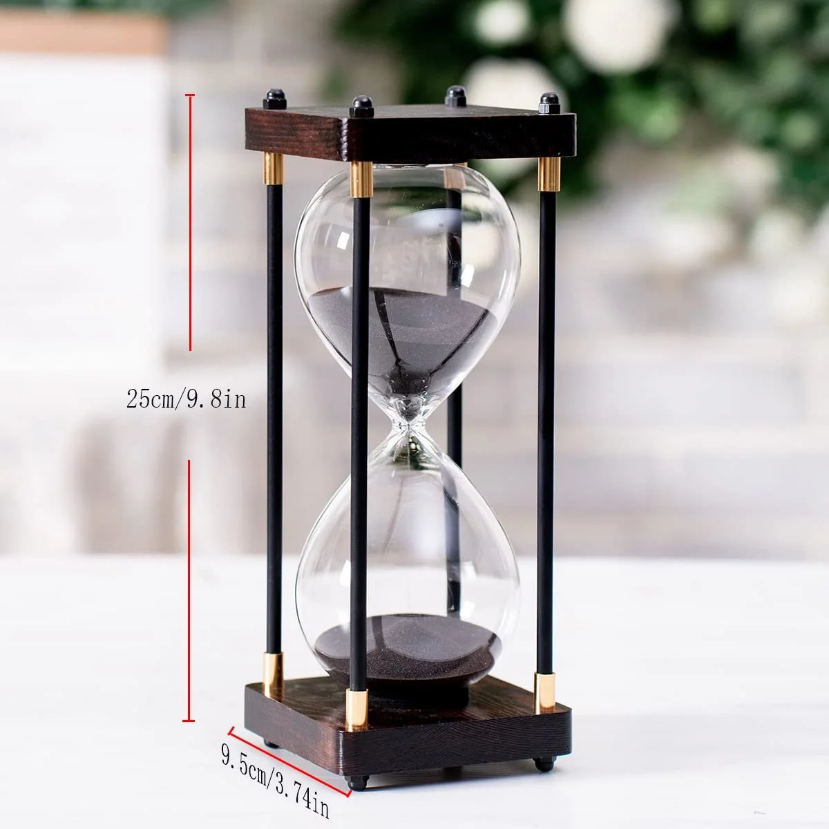 Пісочний годинник Large Hourglass 60 Minutes Vintage Wooden Чорний, фото №2 Пісочний годинник Large Hourglass 60 Minutes Vintage Wooden Чорний, фото №2