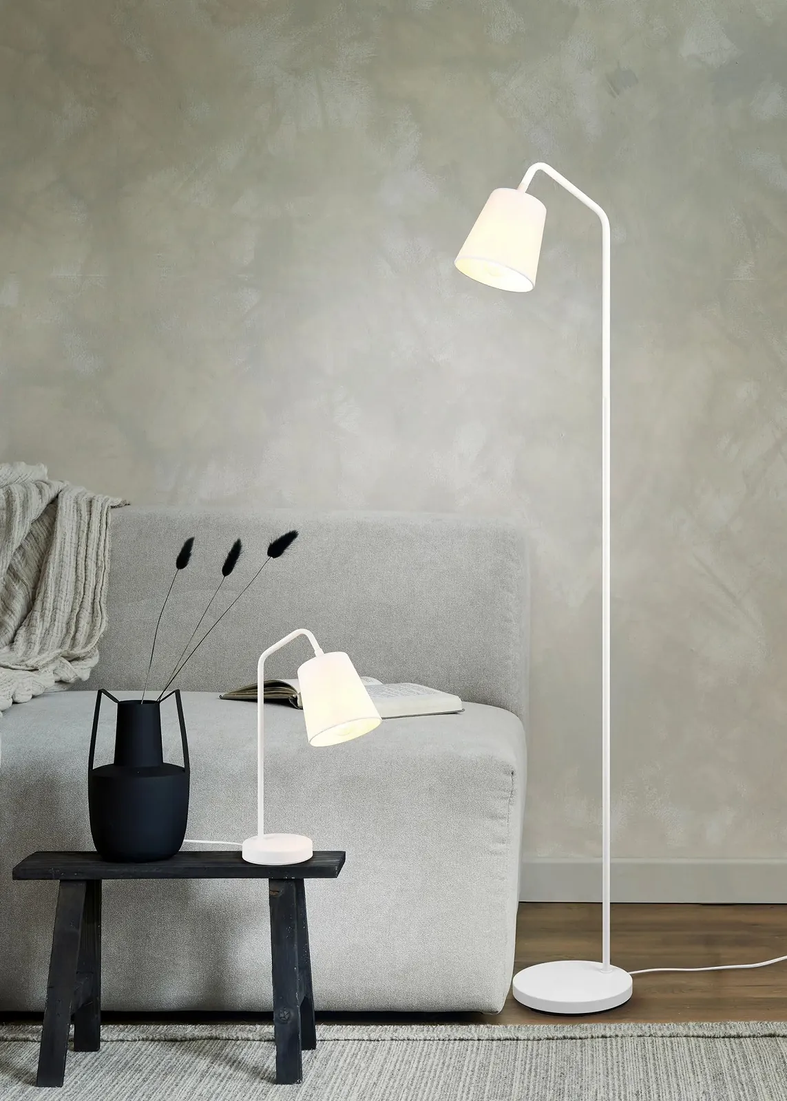 Настільна лампа Reality Leuchten Buddy R51721031 Металева Тканинний абажур E27 Матовий білий, фото №7