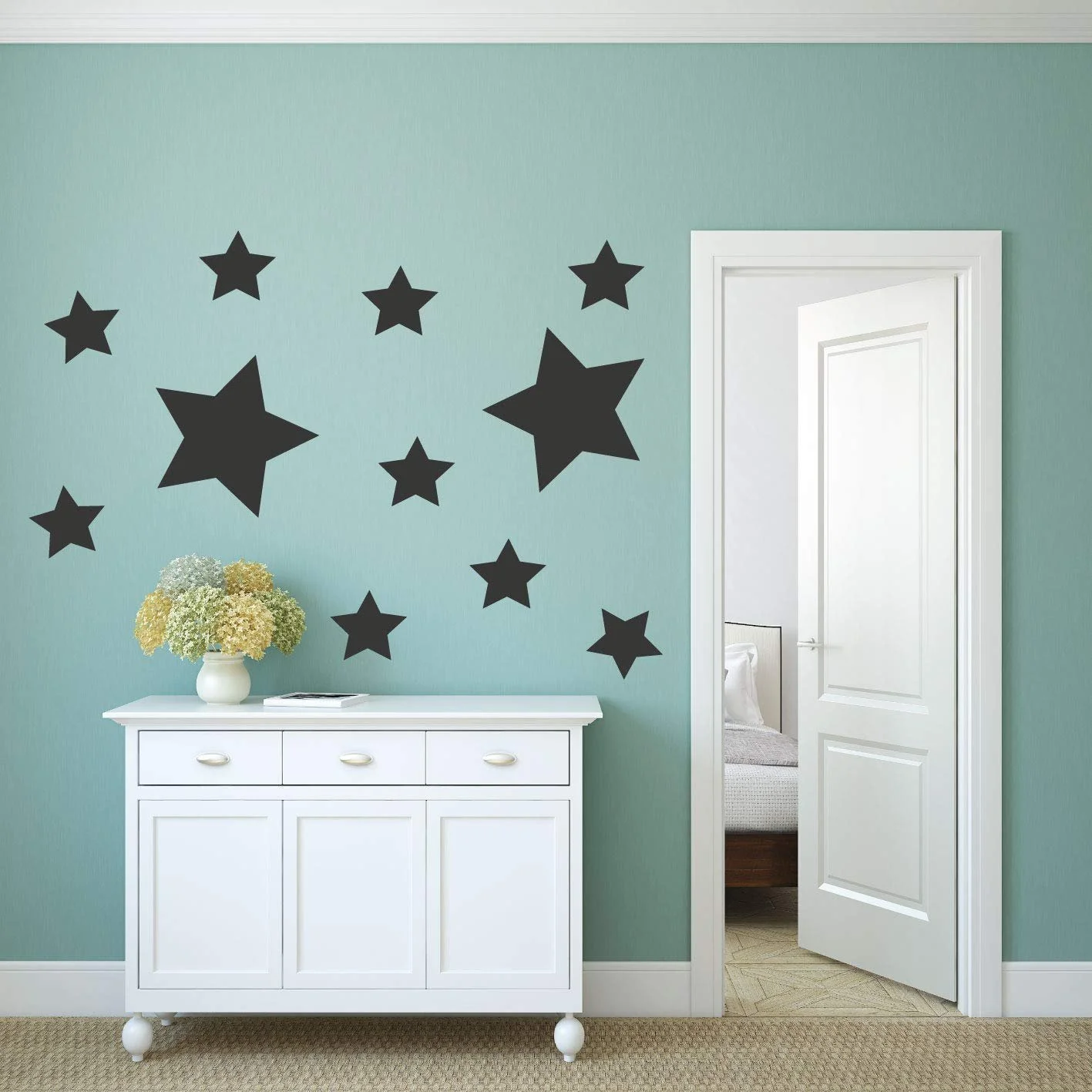 Наклейка на стену kleb-Drauf 8 Stars Черный матовый, фото №2