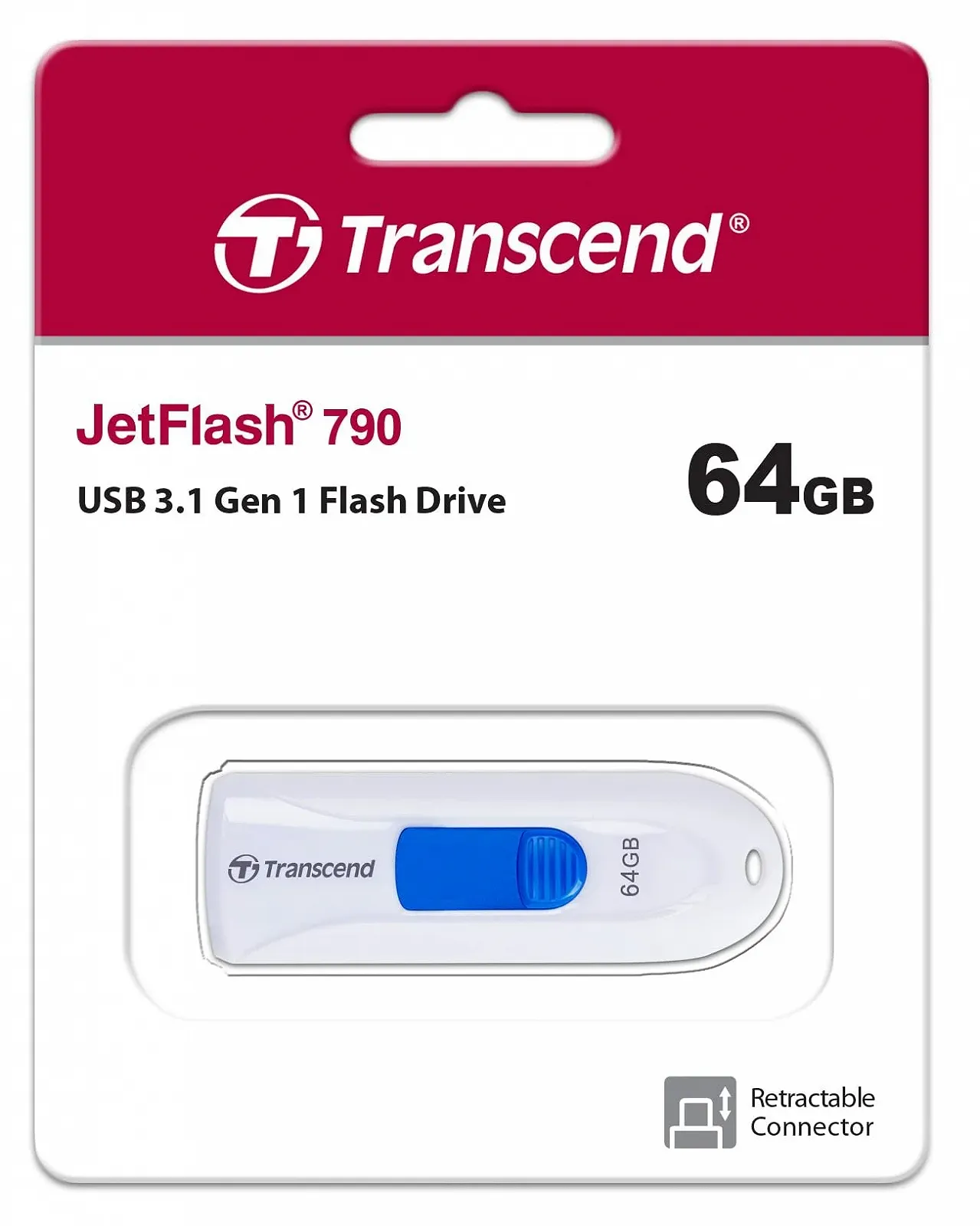 USB-накопичувач Transcend JetFlash 790 64GB USB 3.0 Білий, фото №2 USB-накопичувач Transcend JetFlash 790 64GB USB 3.0 Білий, фото №2
