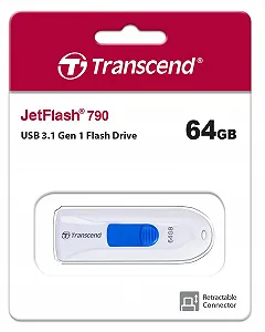 USB-накопичувач Transcend JetFlash 790 64GB USB 3.0 Білий synthetic.ua - Фото 1