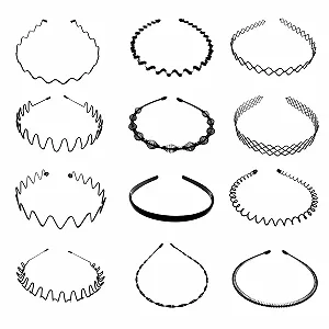 Обруч Метал набір 12шт Хвилястий Зигзаг Чорний - Фото 1