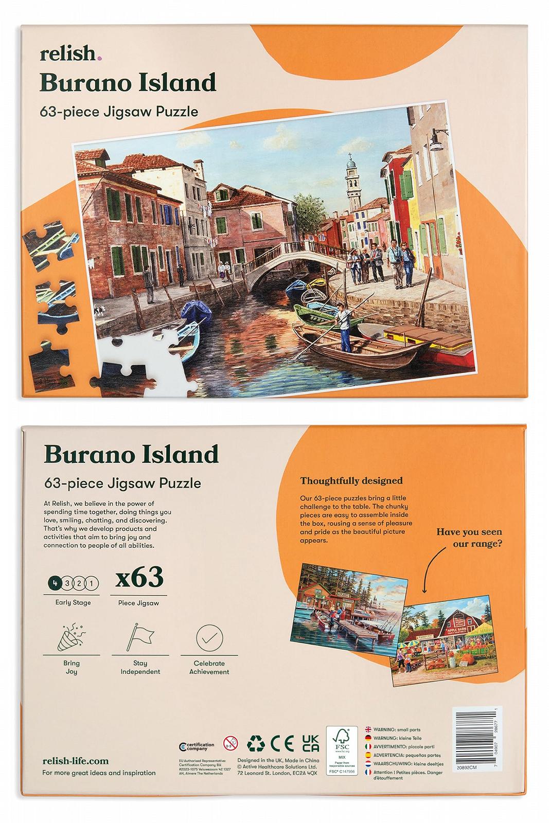 Пазл Relish Острів Бурано 63 деталі для людей з деменцією або хворобою Альцгеймера, фото №8