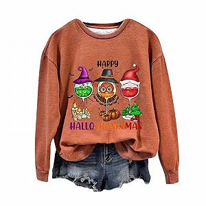 Різдвяний світшот з круглим вирізом, довгими рукавами, жіночий - Фото 1