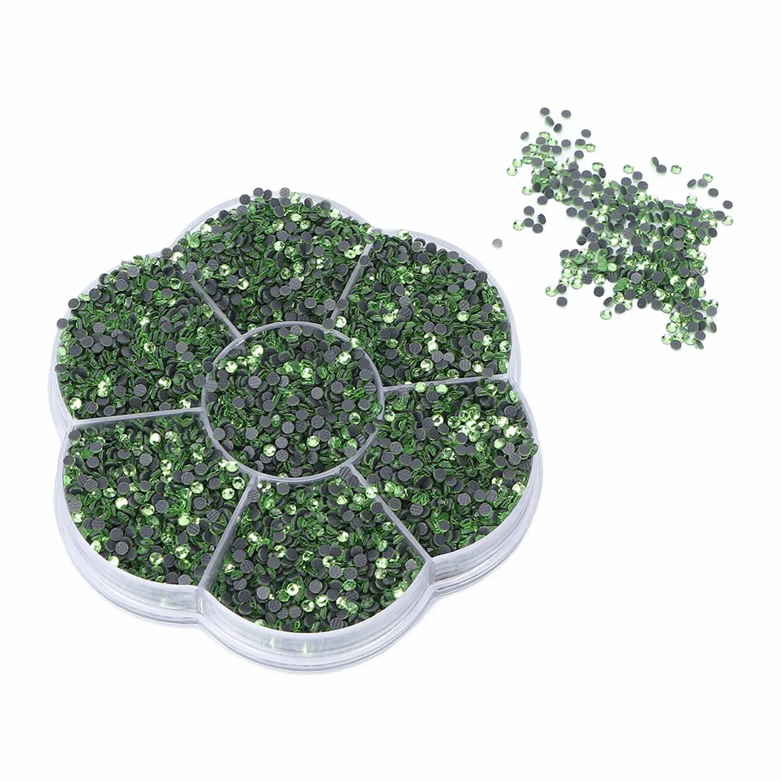 Стрази Термоклейкі прикраси 14400 шт., блискучі прозорі скляні для одягу та взуття, світло-зелений S601, фото №3