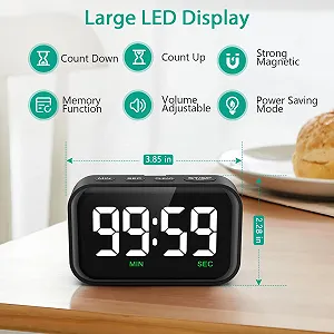 Цифровой кухонный таймер ORIA Magnetic 3.5 дюйма LCD дисплей synthetic.ua - Фото 1