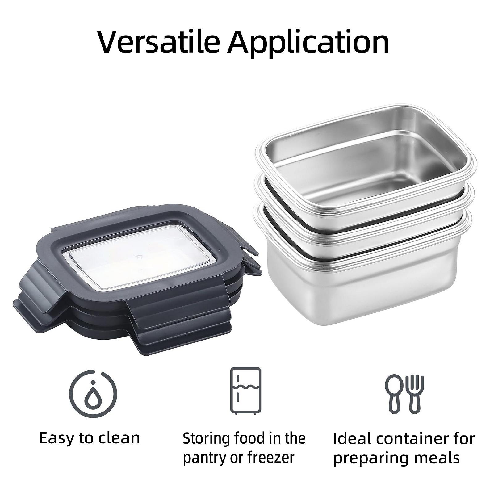 Контейнери для їжі Misichao Stainless Steel 3 шт 600 мл, фото №6 Контейнери для їжі Misichao Stainless Steel 3 шт 600 мл, фото №6