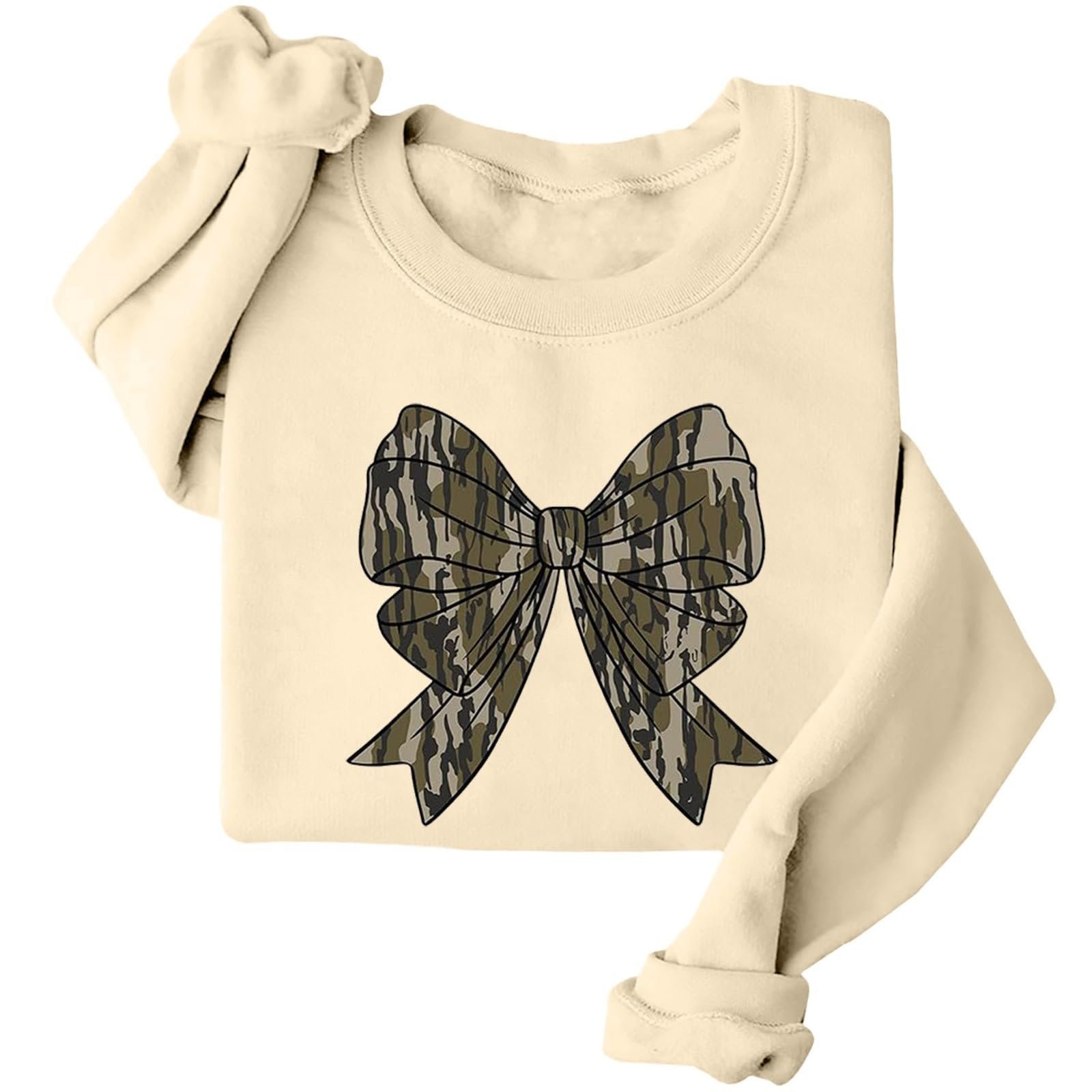 Женская Толстовка Рождественская 2025 Милая Зимняя Повседневная Рубашка с Бантом Пуловер Круглый Вырез Камуфляж Футболка с Бантом Графические Толстовки Модные, фото №4 Женская Толстовка Рождественская 2025 Милая Зимняя Повседневная Рубашка с Бантом Пуловер Круглый Вырез Камуфляж Футболка с Бантом Графические Толстовки Модные, фото №4