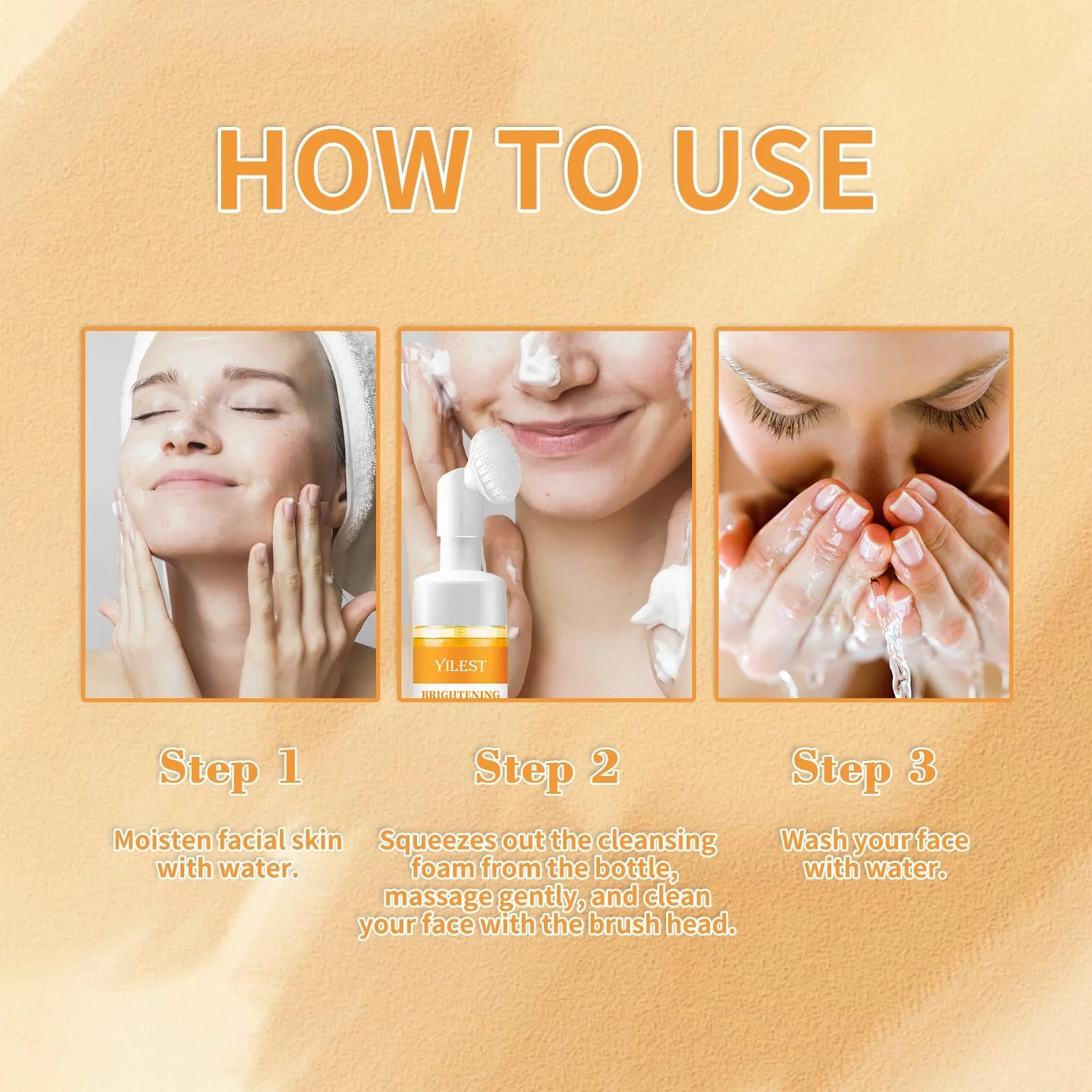 Очищающее средство для лица Куркума 100 мл, Успокаивающая очищающая пенка, Осветляющая пенка для лица с куркумой и койевой кислотой, Очищающая пенка с куркумой для всех типов кожи, 1 штука, фото №6