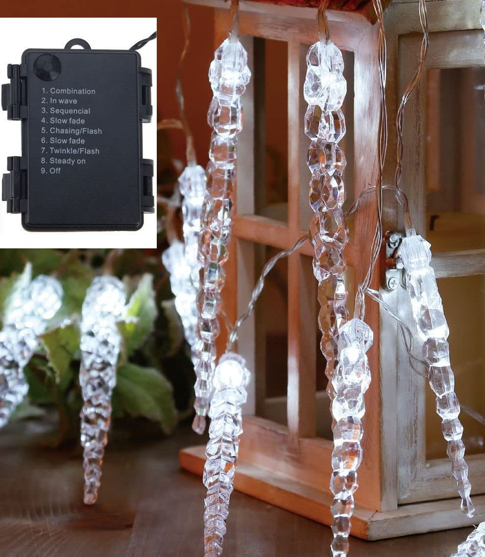 Світлодіодна гірлянда-бурулька Spetebo 285 см, 20 LED, холодне біле, фото №1