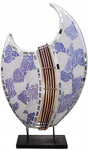 Настільна лампа Lorena Овальна, натуральний матеріал, мозаїка, висота 30 см або 40 см - Фото 1