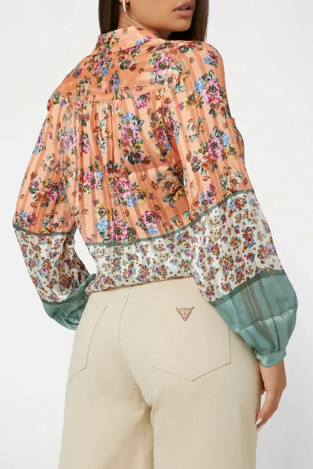 Женская блуза GUESS JEANS / Оранжевая / Размер S, фото №6