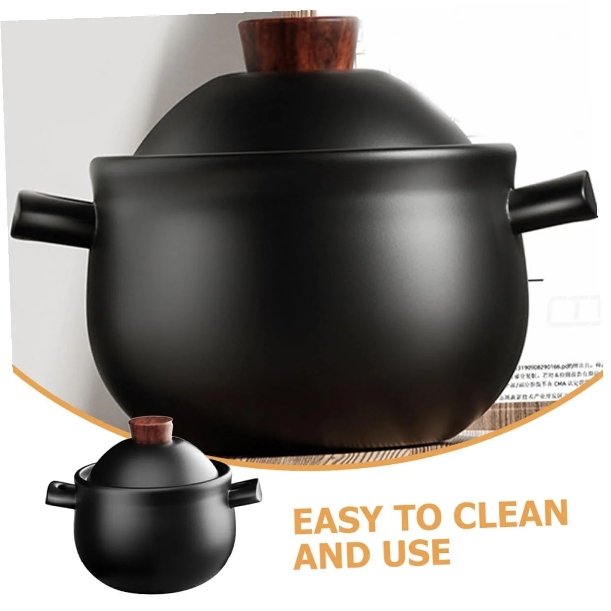 Кастрюля Toyvian Керамическая Большая Жаростойкая, фото №5