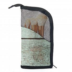 Набор из 12 кистей для макияжа в сумке Merry Christmas Snow Wood Colored-2120 - Фото 1