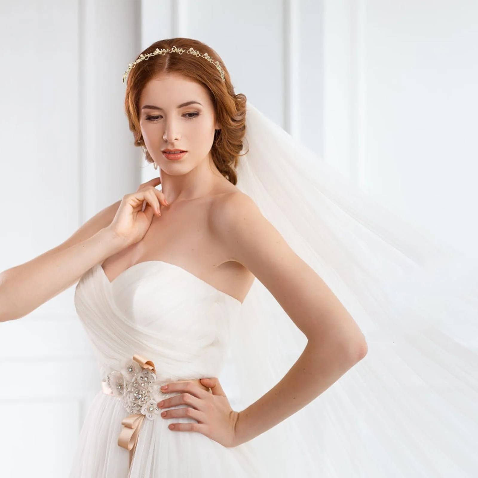 Золотой обруч для волос., фото №7