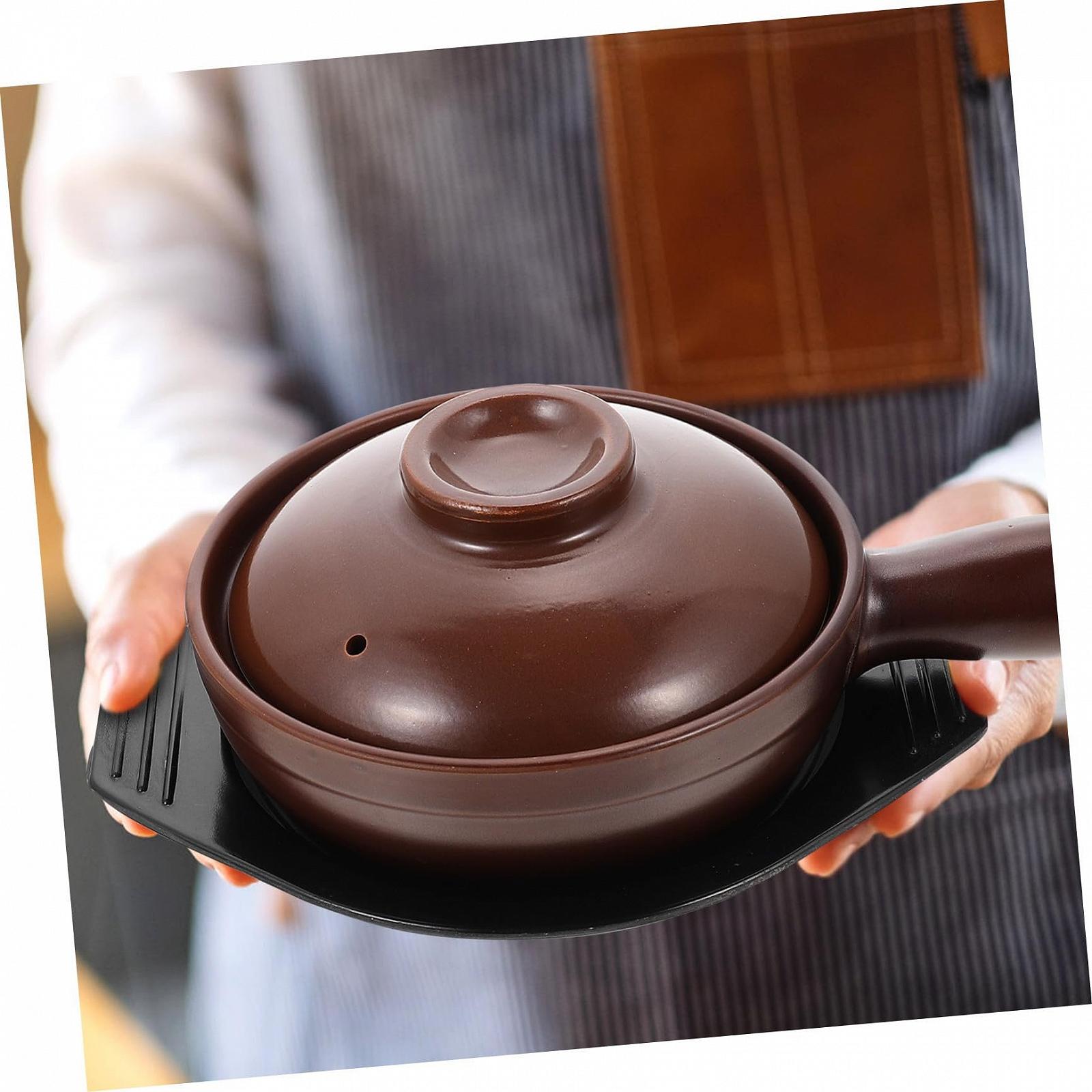 Кастрюля для запекания SOLUSTRE керамическая с крышкой набор, фото №4