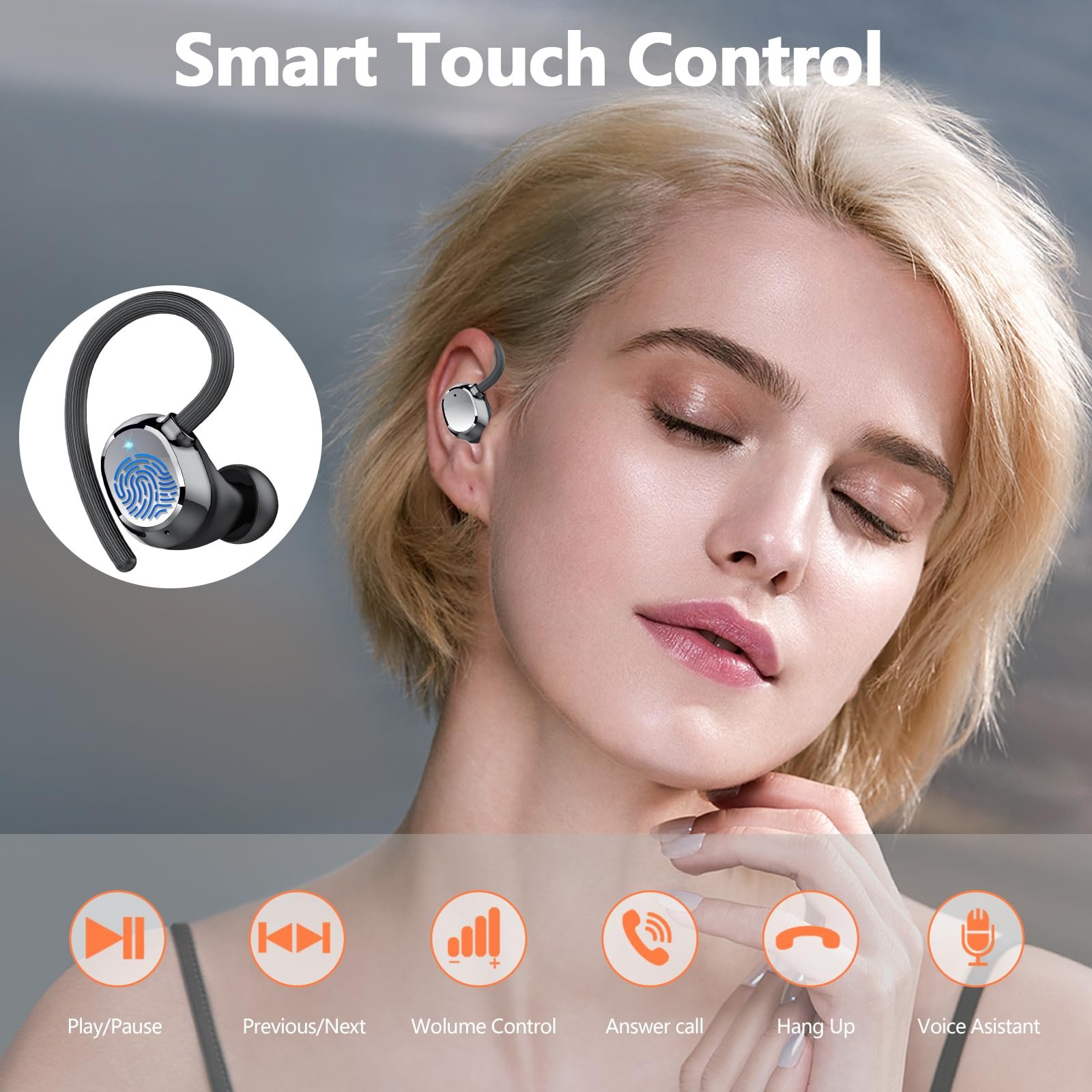 Bluetooth наушники спортивные 2025 In-Ear Wireless Bluetooth 5.3 с 4 ENC микрофонами шумоподавления, IP7 водонепроницаемые, 128 часов воспроизведения, фото №8