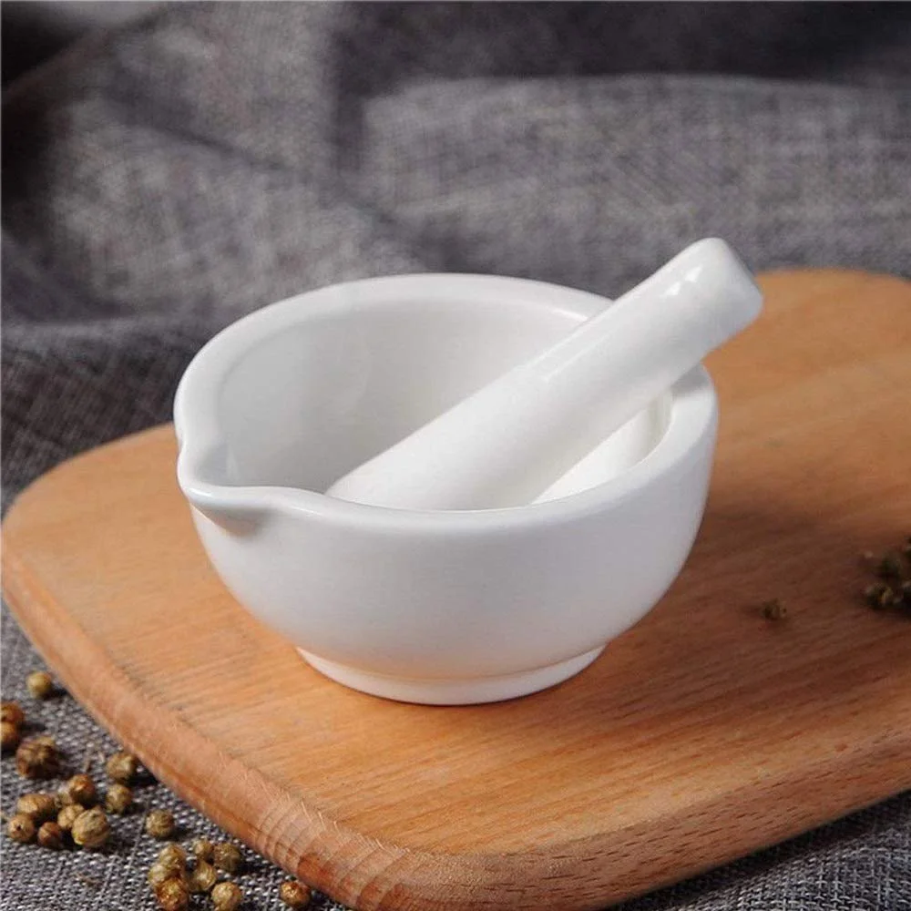 Ступка з товкачиком Біла порцелянова емаль, ручна шліфувальна машина/подрібнювач, фото №3