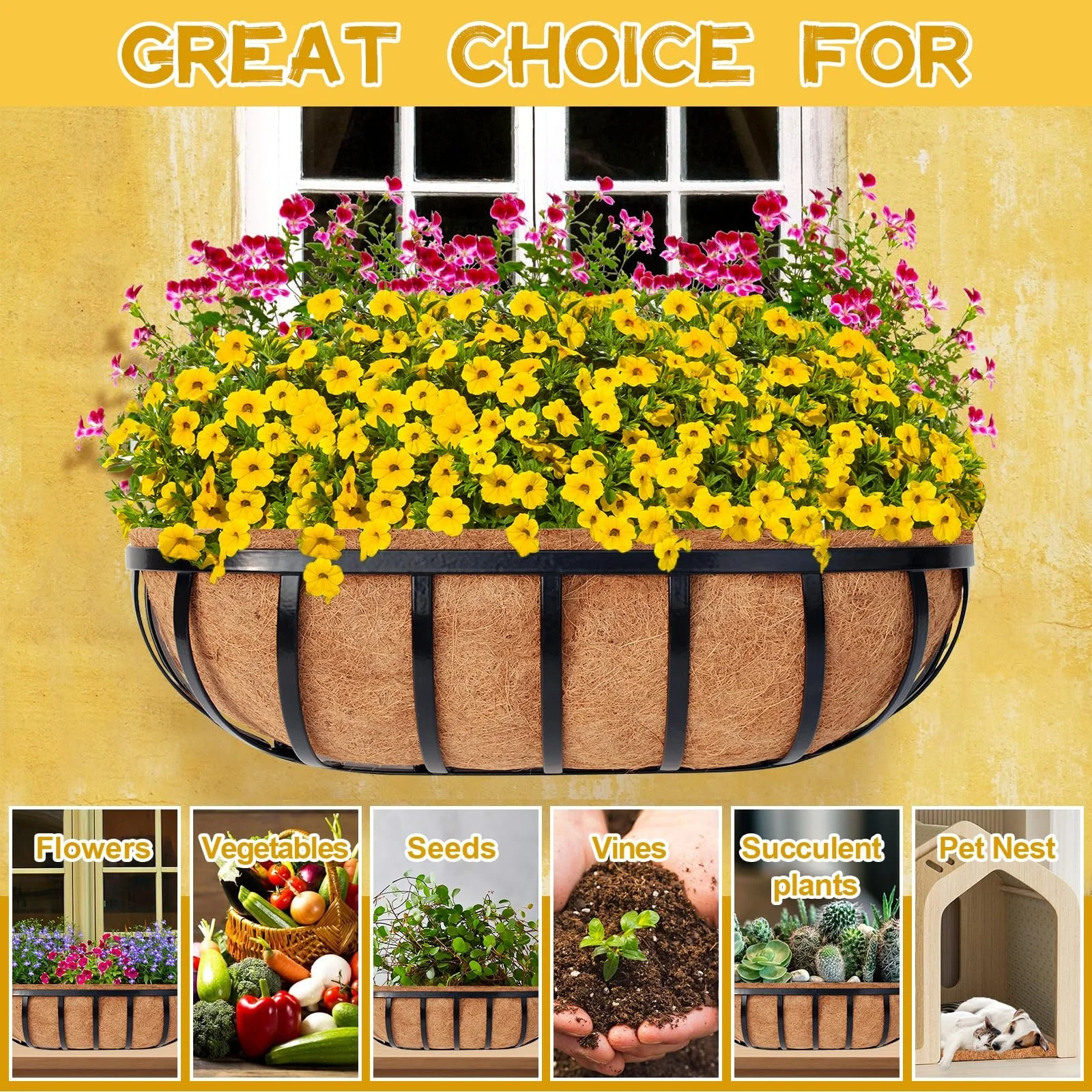 Вкладиші для кашпо Riare з кокосового волокна 24 дюйми, фото №6