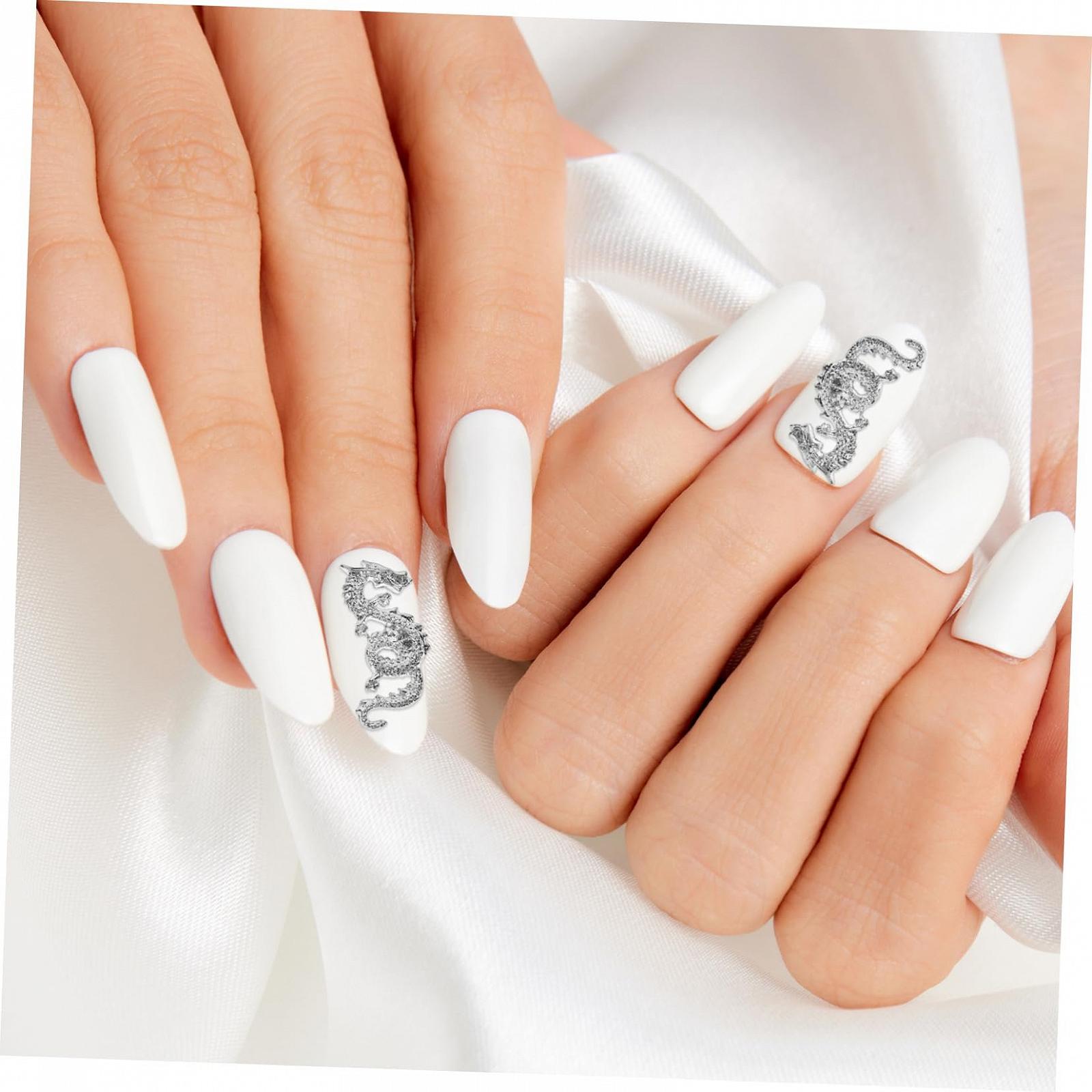 Подвески для ногтей 40 шт., серебристый сплав, фото №3