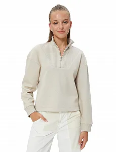 Жіноча Толстовка Koton Relax Fit з високою горловиною на блискавці - Фото 1