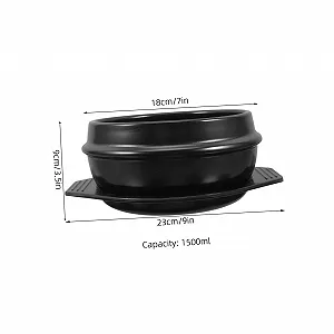 Керамическая кастрюля для бибимбапа и супов с подставкой термостойкая многофункциональная synthetic.ua - Фото 1