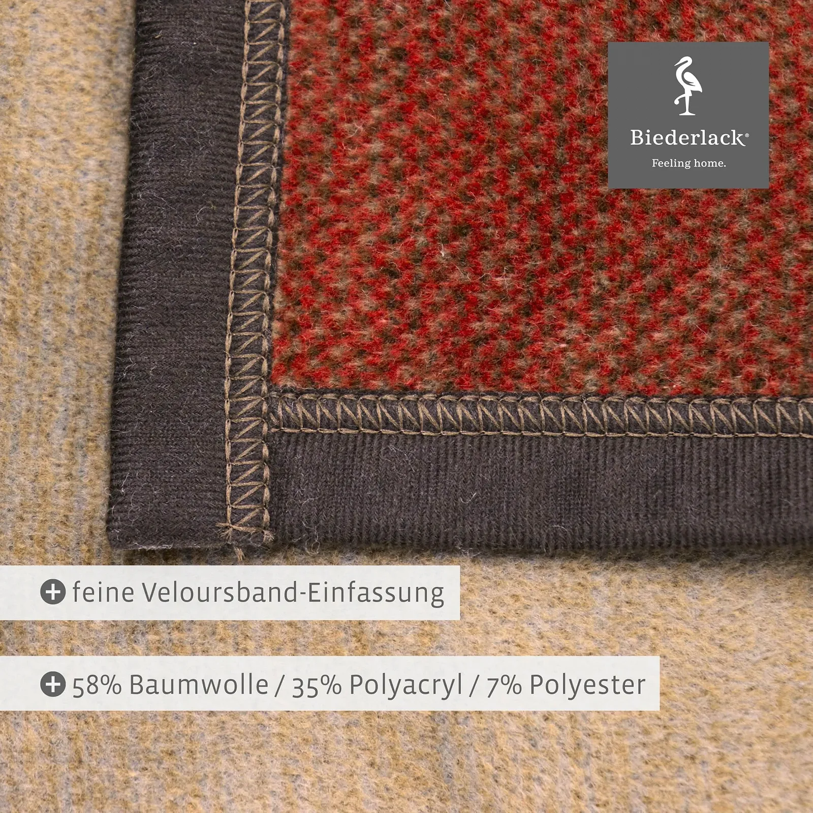 Одеяло Biederlack Fluffy Soft Cuddly из хлопка и полиакрила I Сделано в Германии I Oeko-Tex I Экологичное производство I Одеяло для дивана Коричневые квадраты в коричнево-бежевую клетку I Одеяло 150 x 200 см, фото №5