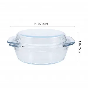 Кастрюля прозрачная с крышкой круглая для микроволновой печи и посудомоечной машины универсальная synthetic.ua - Фото 1