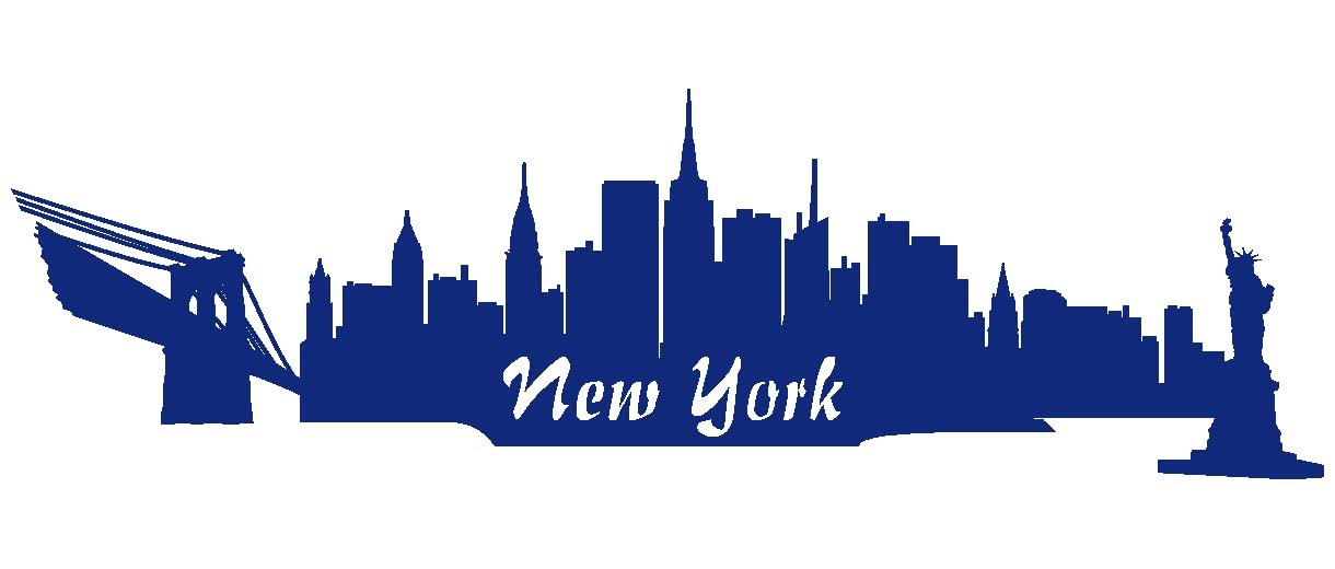Наклейка на стіну Samunshi Skyline New York 100 x 30 см Королівський синій, фото №1 Наклейка на стіну Samunshi Skyline New York 100 x 30 см Королівський синій, фото №1