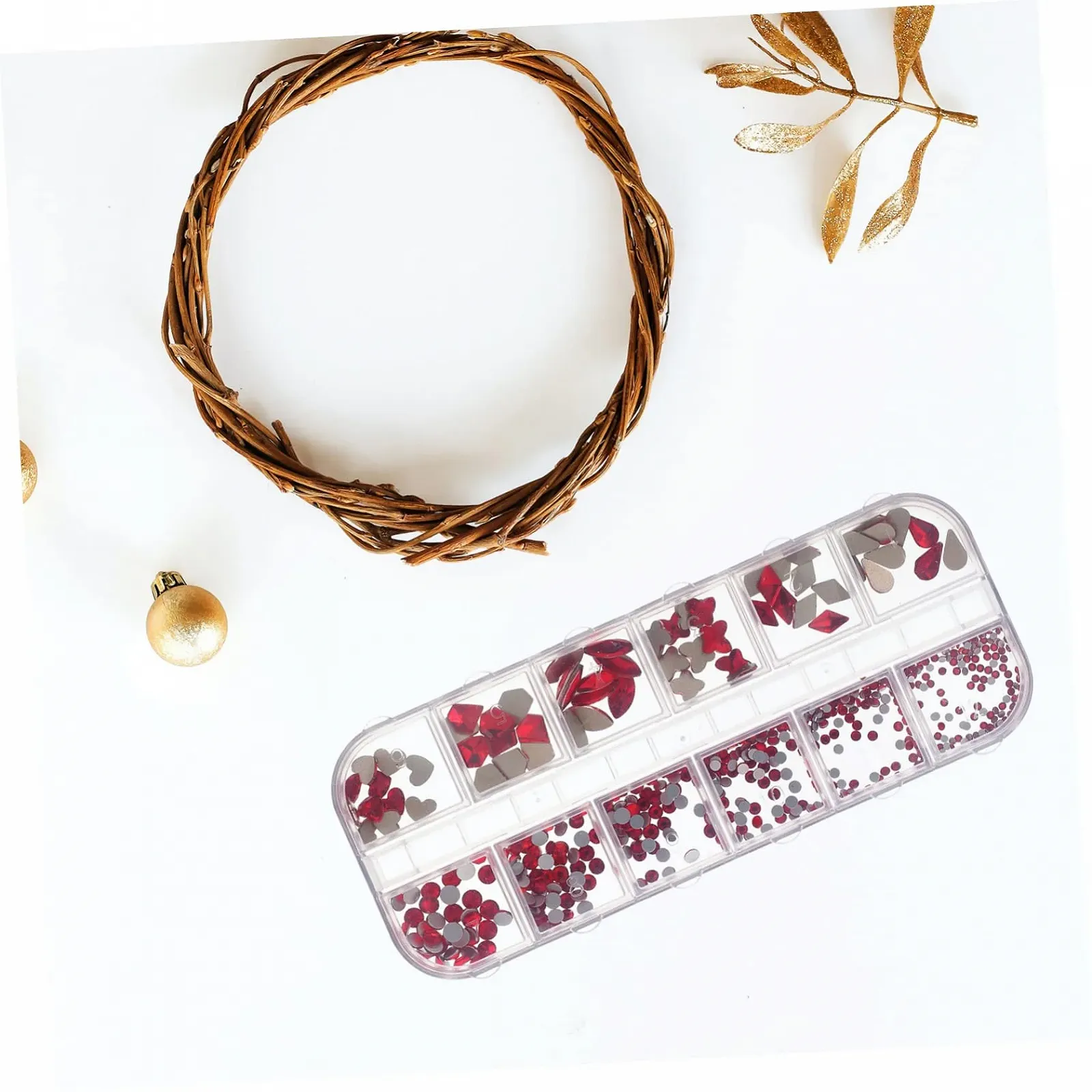 Стразы для ногтей ABOOFAN Набор для дизайна ногтей в коробке с декоративными аксессуарами для ногтей для творческого нейл-арта на Рождество, дни рождения и другие случаи. Безопасные и легкие, фото №6