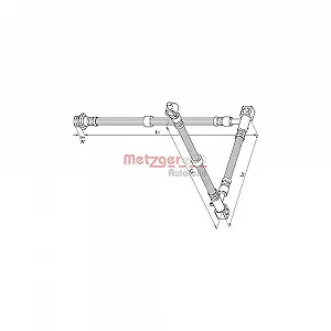 Гальмівний шланг METZGER 4110394 для NISSAN, передній міст справа - Фото 1