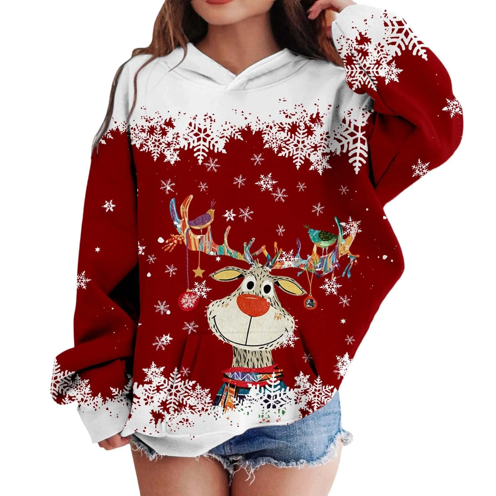 Пуловер для дівчинки, дитячий різдвяний, фото №1