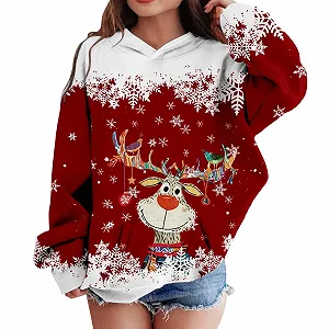 Пуловер для дівчинки, дитячий різдвяний - Фото 1