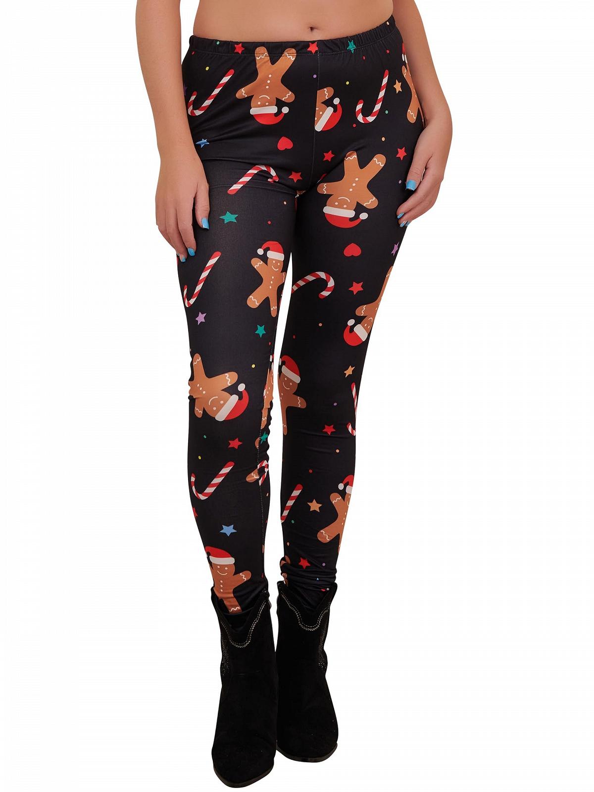 Леггинсы Love My Fashions Рождественские с высокой талией и оригинальным узором, фото №3