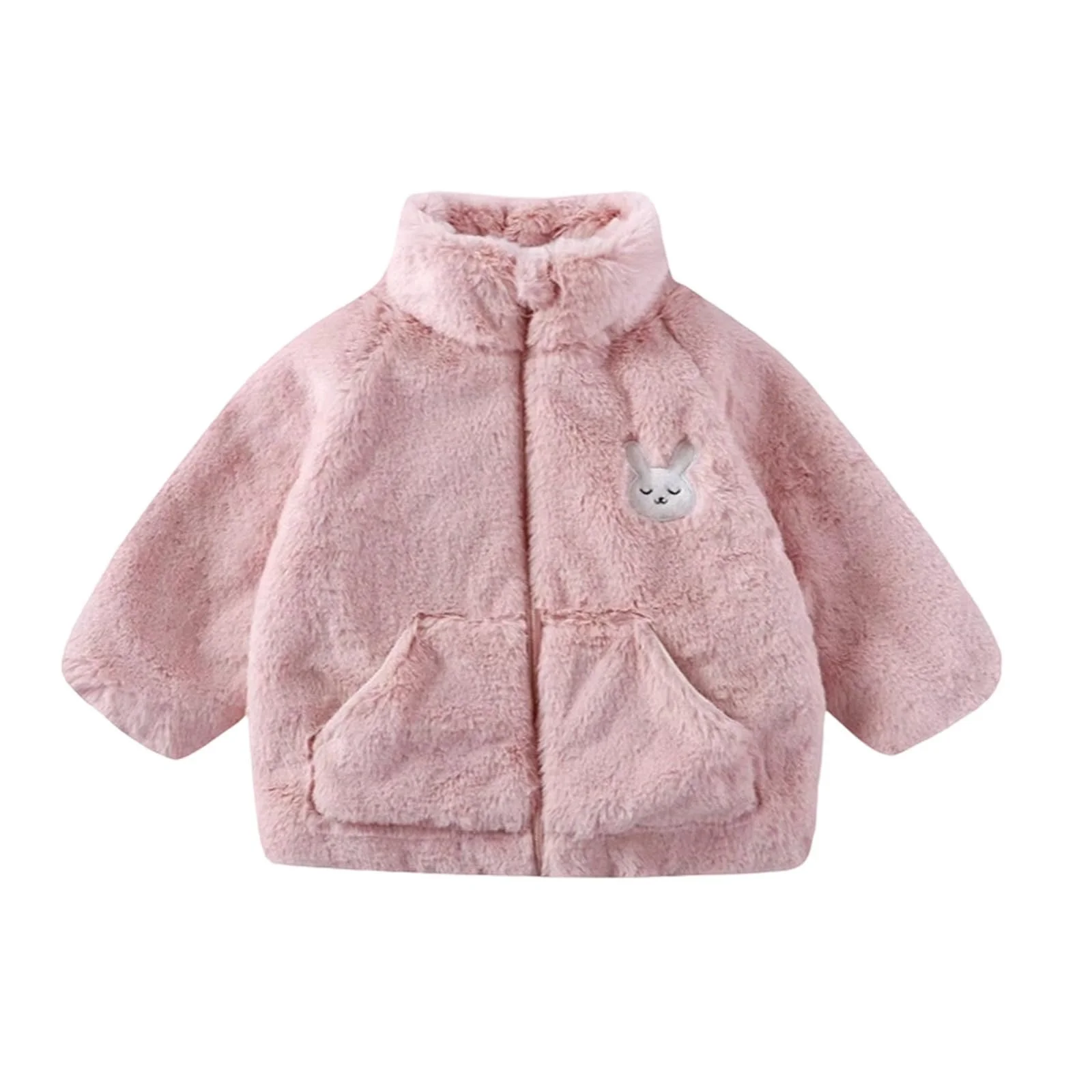 Куртка детская для девочки, зимняя флисовая куртка для малышей, мягкая верхняя одежда с вышивкой, тёплая, двойная, удобная верхняя одежда для маленьких девочек, фото №1