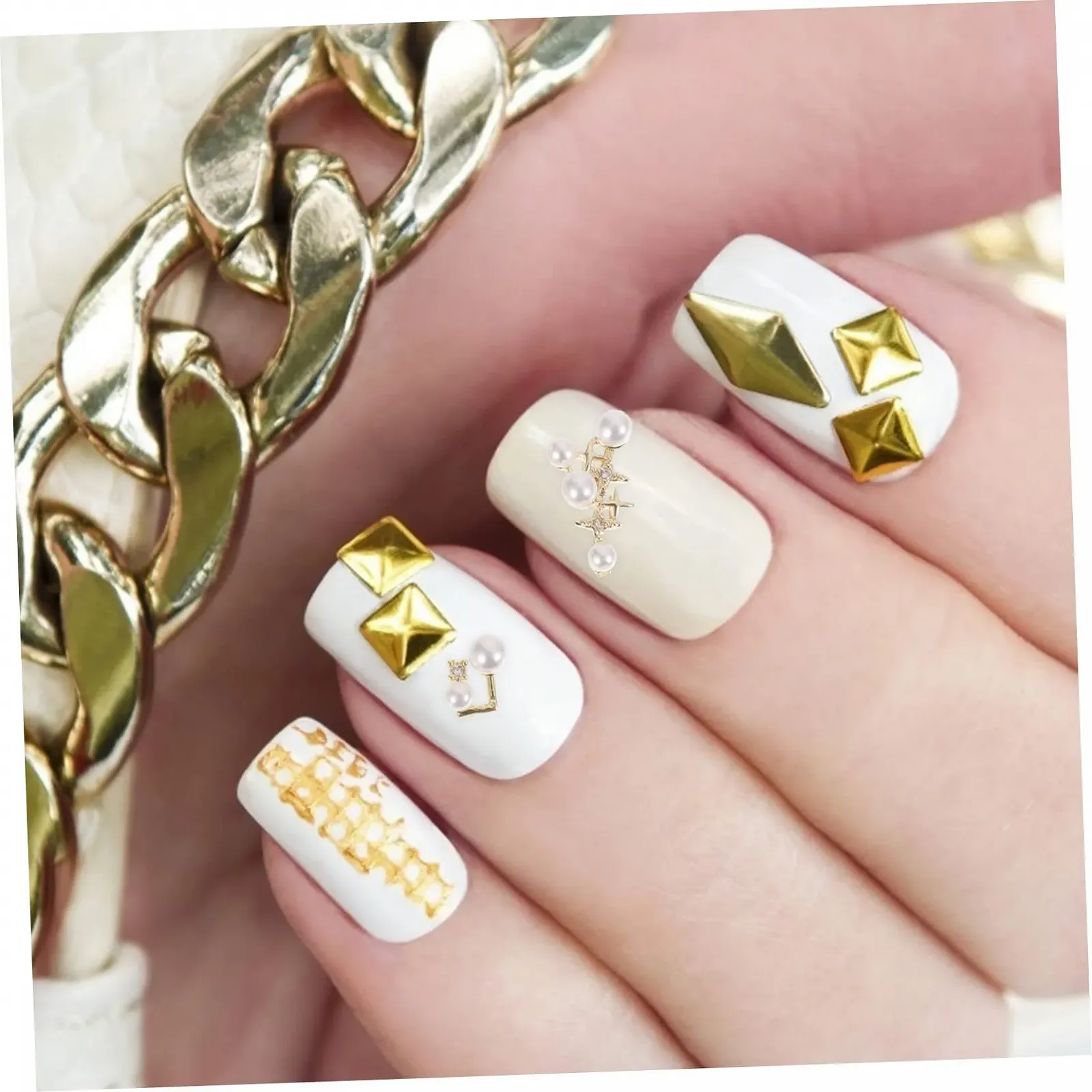 Набір прикрас для нігтів (4 шт.) Штучні перлини, фото №8